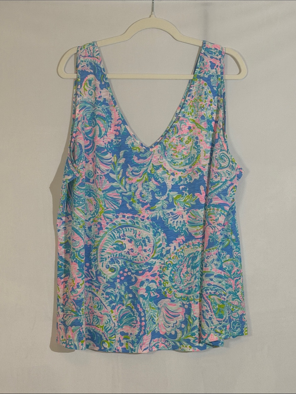 Lilly Pulitzer Gigi Tank Top Size XXL Dream Team Print EUC